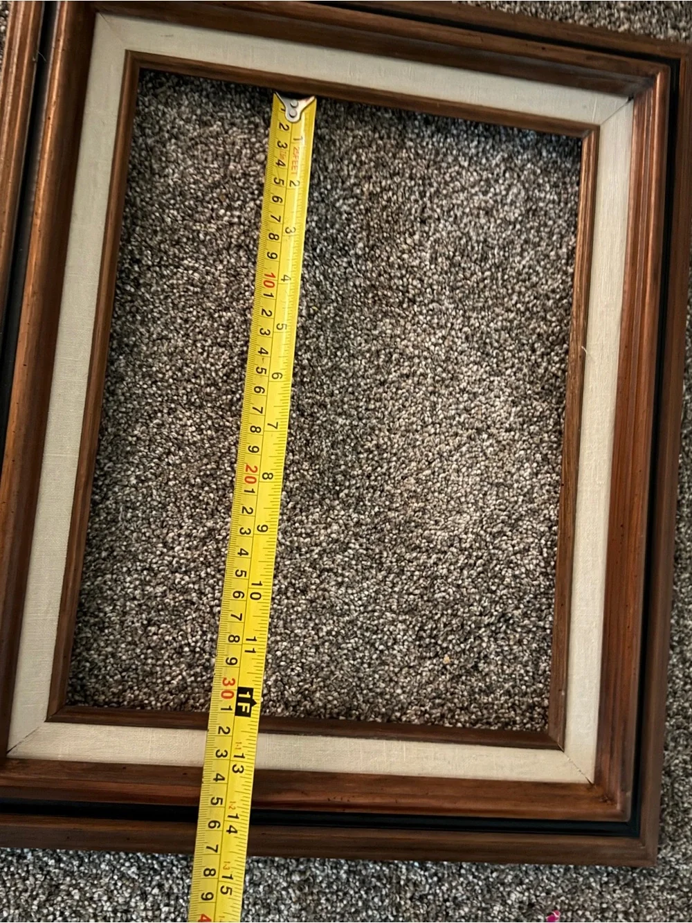 Vintage Wooden Picture Frame with Cream Mat - no glass